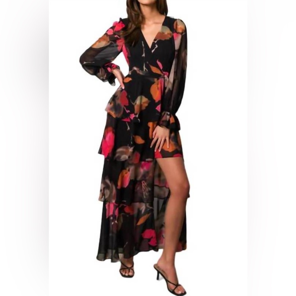 Hutch Floral Tiered Wrap Maxi Dress